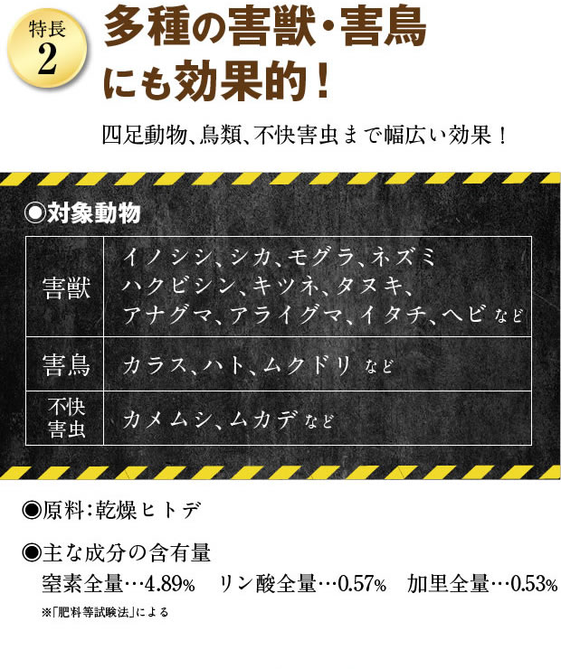 害獣・害鳥忌避剤 撃退パンチ|天然ヒトデの成分で安心・安全｜健康食品・ヒトデ忌避剤の通販ならイオス